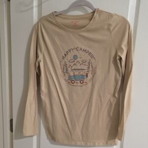 Cat & Jack Beige Long Sleeve 'Happy Camper' Tee with Blue Van Graphic